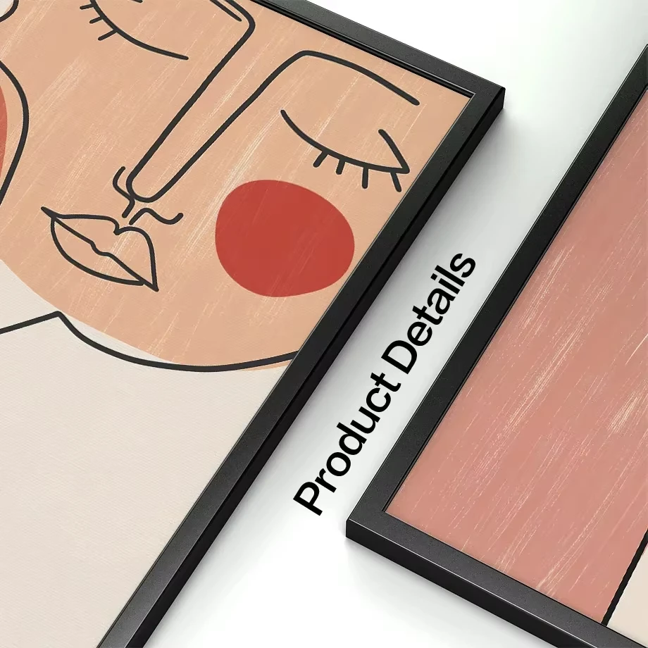 بوهو مجردة الرسم على لوحات القماش الجدارية الأحمر عالية الكعب فتاة خط الوجه أوراق النخيل الهندسة غرفة المعيشة الديكور الملصقات يطبع #4