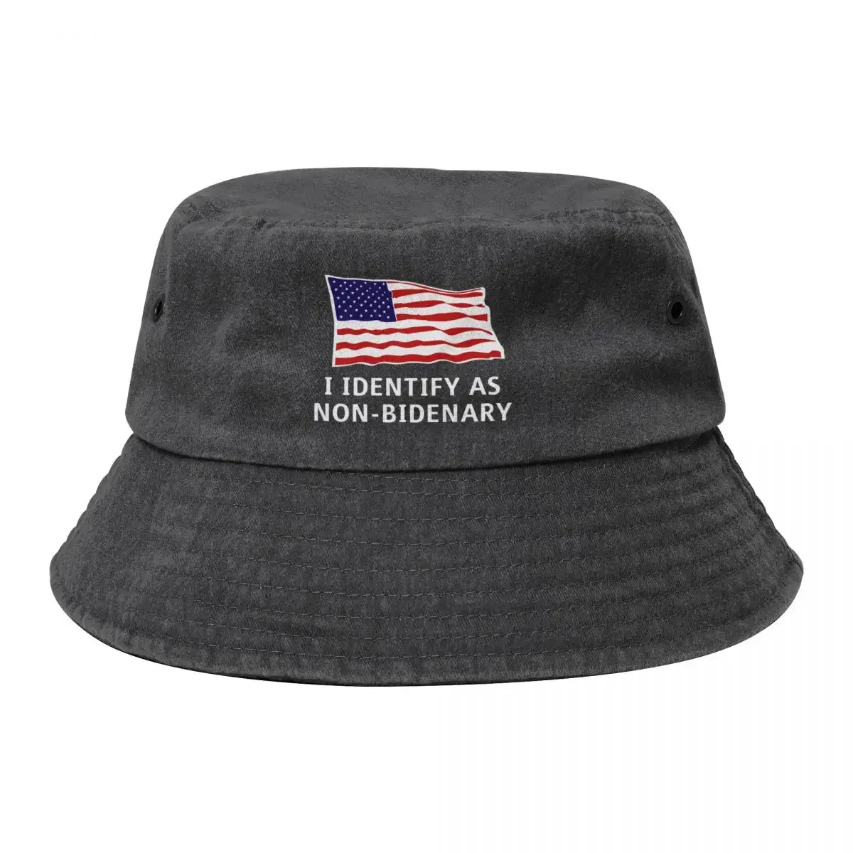 Identify As Non-Bidenary Anti-Biden Patriotic Bucket Hat funny hat Luxury Cap Hats For Women Men's