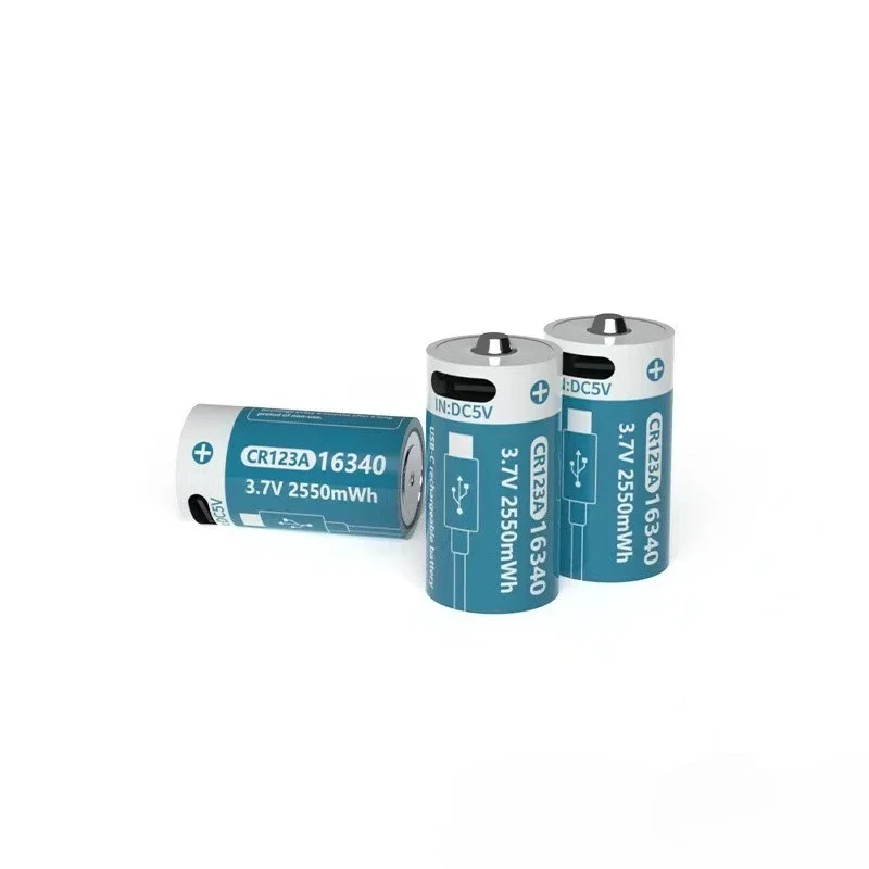 New 16340 3.7V 2550mAh CR123A  USB Li-ion High Quality Rechargeable Battery for Olympus U1 U2 for Canon EOS 30 EOS 7