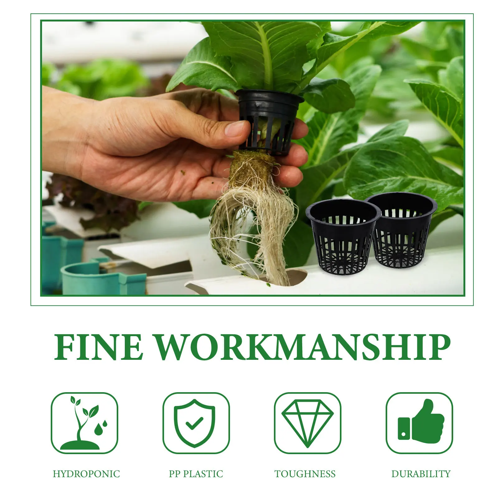 20pcs Root Control Aeration Mesh Pot Hydroponic Planting Basket Plastic Grow Baskets For Garden Balcony Nursery Vegetables