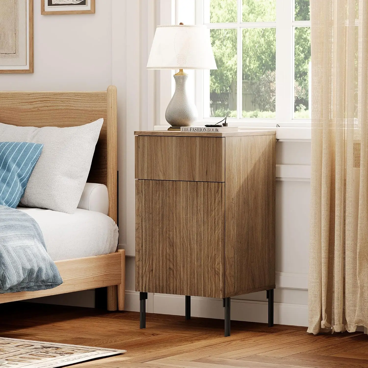 Tall Fluted Nightstand Set 4