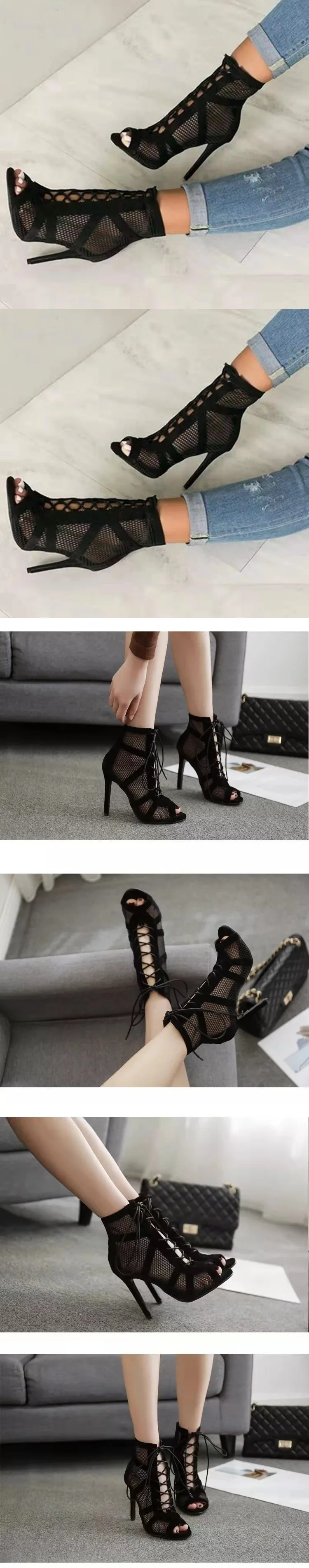 【未使用】TODAYFUL Laceup Mesh Sandals ブラック38 TODAYFUL（トゥデイフル）の「TODAYFUL Laceup Mesh Sandals