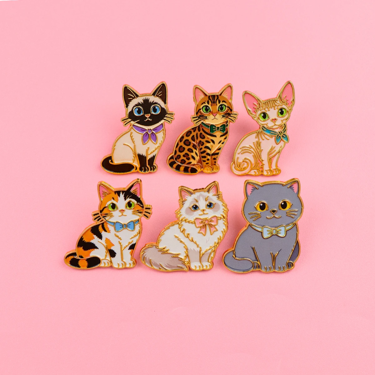 Cute Cat Brooch Cartoon Enamel Pins Badges for Backpacks Women's Lapel Pin Animal Collection Gifts Cosplay Accessories image 3