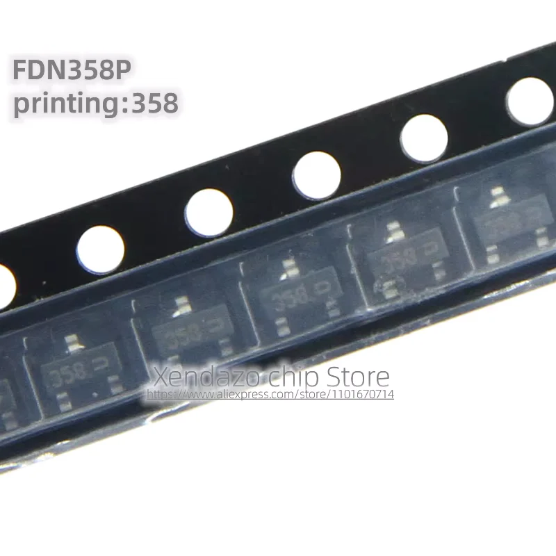 50pcs/lot FDN358P FDN358 Silk screen printing 358 SOT-23 package Original genuine MOS field-effect transistor