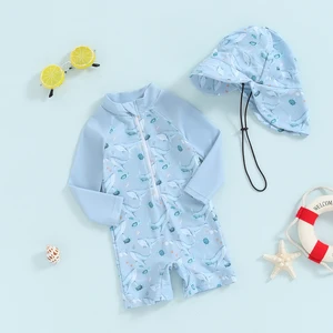 Children's bath with whale print, long sleeve, skin protector, children's bath, sunshine, children's beachwear 10 MAIN SALES CHILD BATH CLOTHES - №7