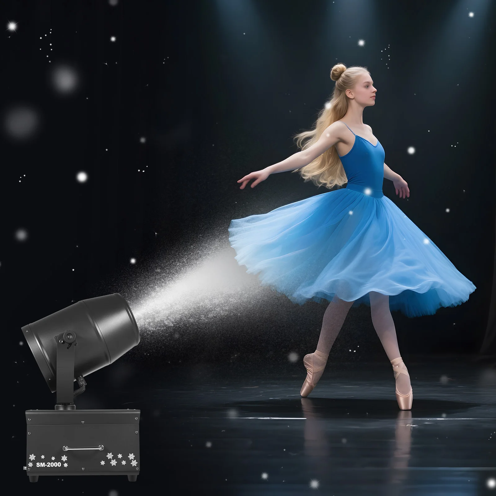 

2000W Snow Machine,Outdoor Indoor Artificial Snowflake Machine,Wireless Remote Control Snow Machine for Christmas Show,Theater