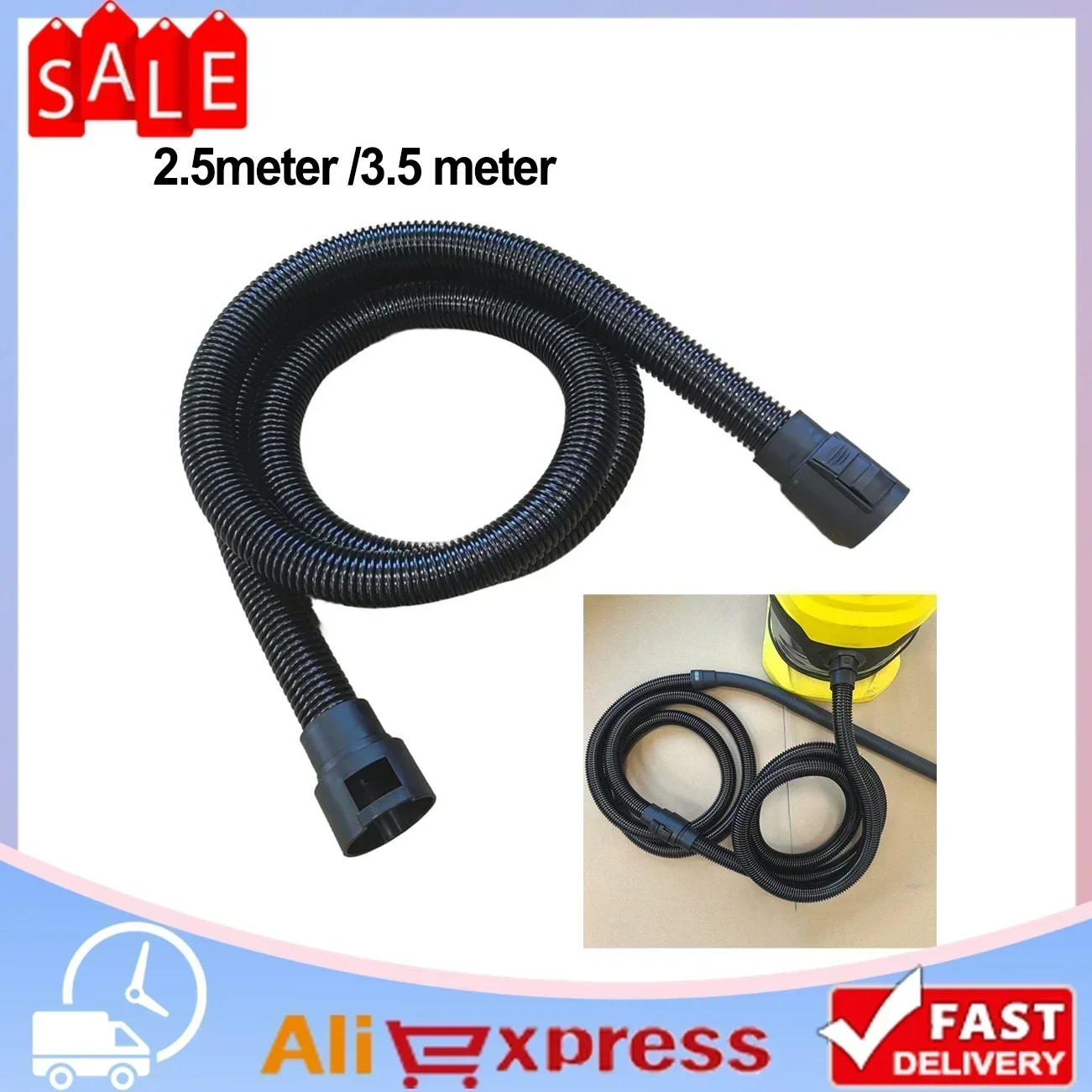 

2.5/3.5m Wet & Dry Extra Long Hose-Replacement Parts For Karcher NT20 30 WD1 WD2 WD3 WD4 WD5 WD6‎ 2.863-305.0