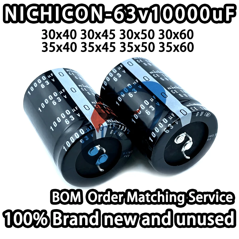 NICHICON-63v10000uF 30x40 30x45 30x50 30x60 35x40 35x45 35x50 35x60mm 2PIN Japanese Imported Capacitors