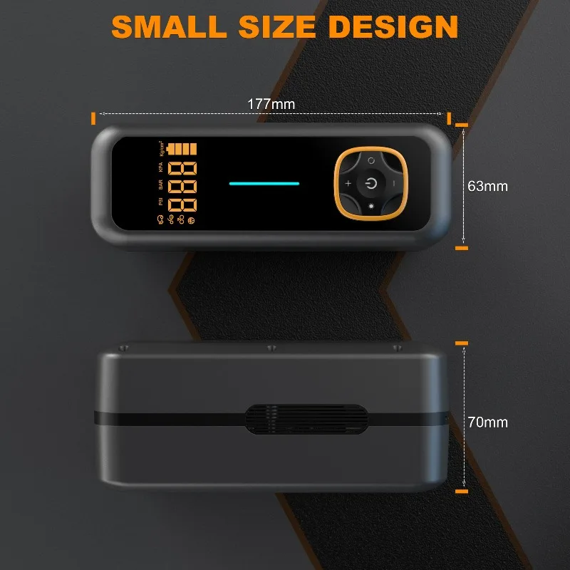 Portable Electric Tire Inflator Digital Display Air Pump With Lighting Function Vehicle Inflation Tool