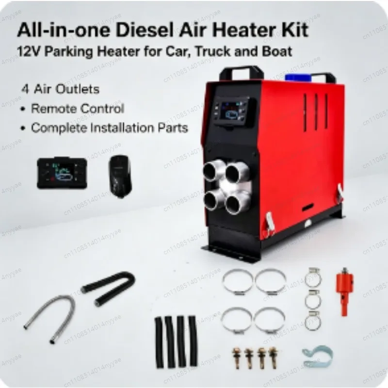 All In One Car Diesels Parking Heater 5-8kW Air diesels Heater 12V 24V For Trucks Motor-Homes Boats Bus LCD key Switch