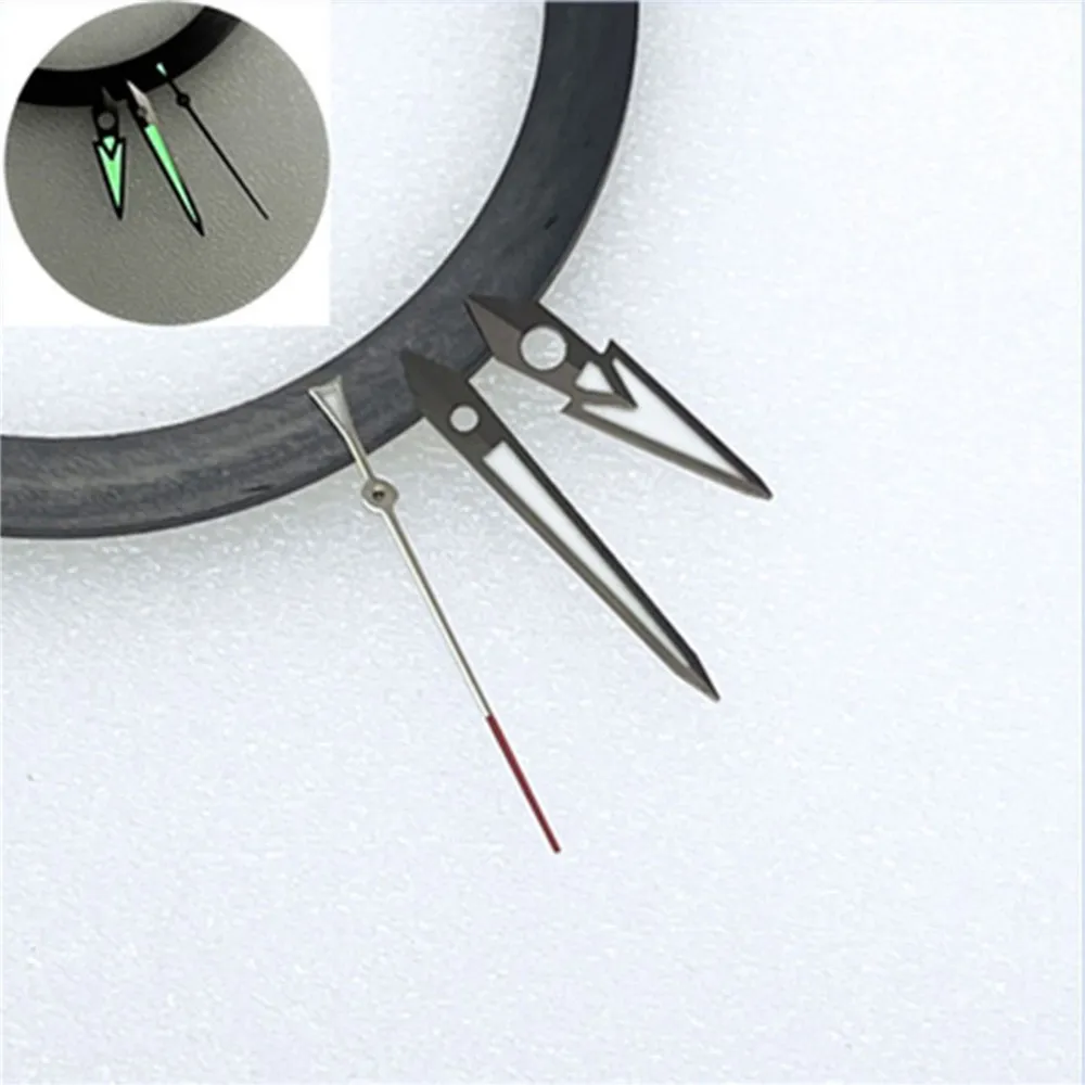 Logam Kuat Hijau Pointer Bercahaya Tangan Jam untuk NH35 NH36 4R35 4R36 Gerakan Upgrade Aksesori