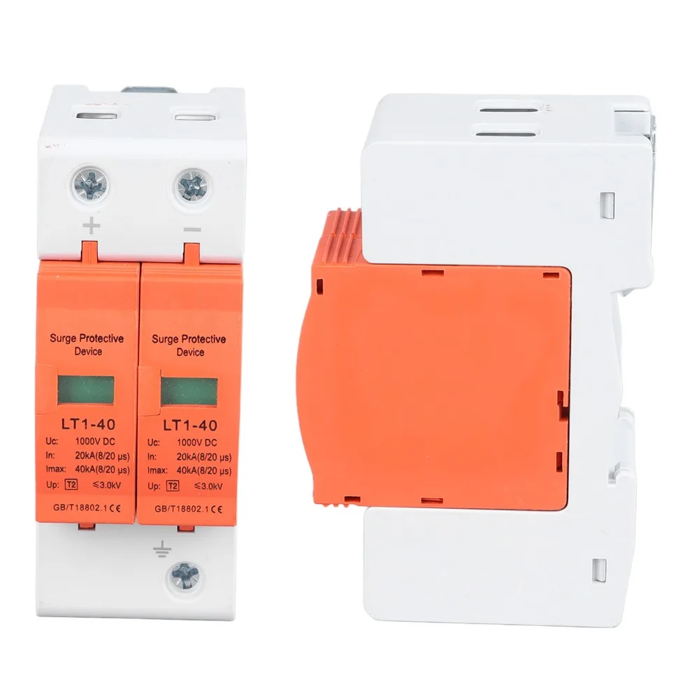 Прочное устройство ограничителя напряжения 2P 1000 В постоянного тока 20KA-40KA Защитное устройство для дома Защита от перенапряжения Защита дома Прочное устройство ограничителя напряжения 2P 1000 В постоянного тока 20KA-40KA Защитное устройство для дома Защита от перенапряжения Защита дома