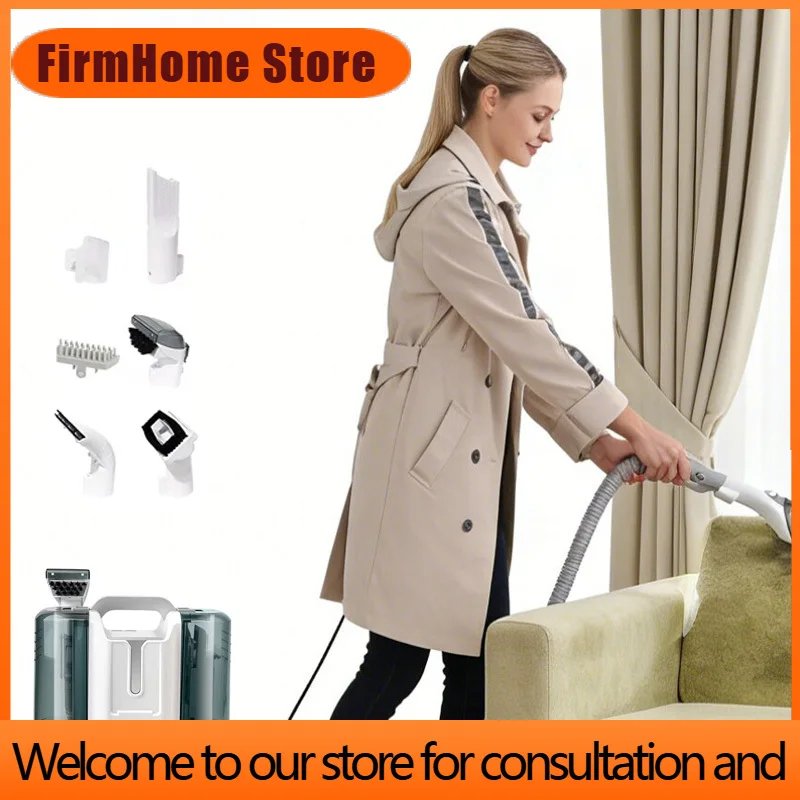 FirmHome StoreHousehold 450W Carpet Sweeper Dry Wet Fabric Sofa Curtain Deep Stain Spray Suction All-In-One Wired Cleaning Machi