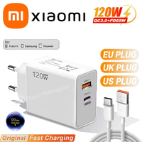Xiaomi 120W Original Charger Turbo Fast EU US UK Hypercharge PD Adapter For IPhone Pro Max Samsung Rapid Charging Adapter 2025