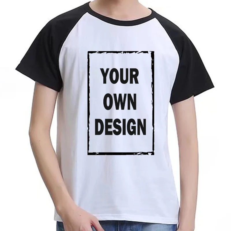 Custom logo T-shirt men and women Modal raglan short-sleeved T-shirt family suit printing logo team advertising top