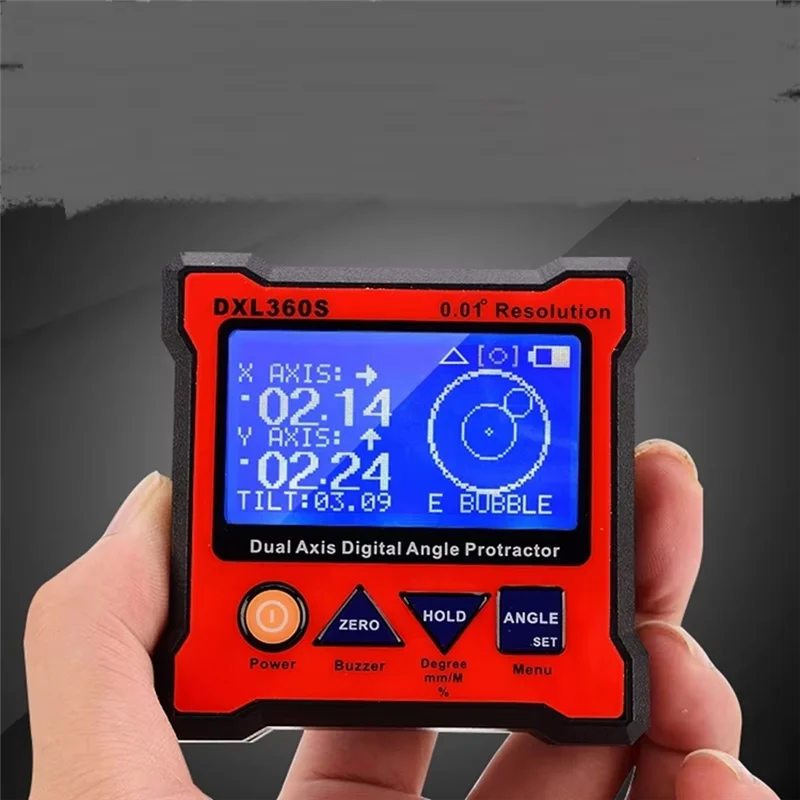 

A15F-DXL360S Dual Axis Digital Angle Protractor With 5 Side Magnetic Base Dual-Axis Digital Display Level Gauge