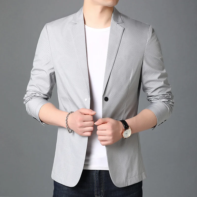 

2023 New Arrivals Men Hidden Breasted Spring and Summer Blazers Comfortable Soft Breathable Slim Fit Blazer Masculino Coats