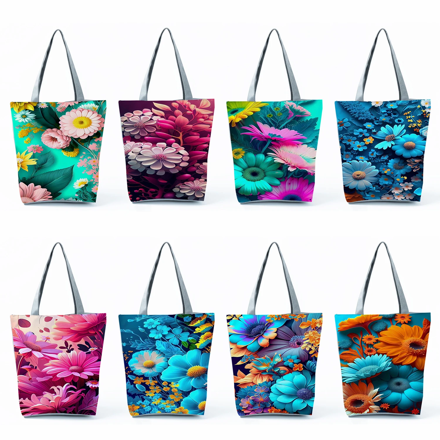 Mode Beautful Tote 3d Stereo Bloemenprint Handtas Voor Vrouwen Hoge Capaciteit Draagbare Boodschappentassen Eco Trave Strand Schoudertas