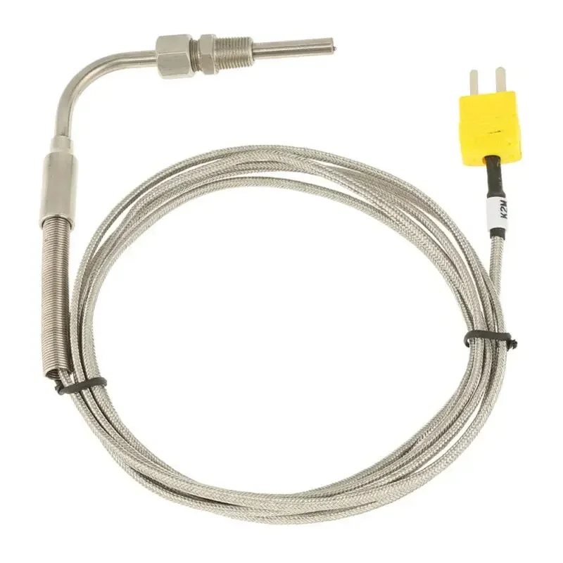 K-Type Thermocouple Exhaust Probe High Temperature Sensor Threads 2M EGT Yellow Male Plug Open Front End Insulation