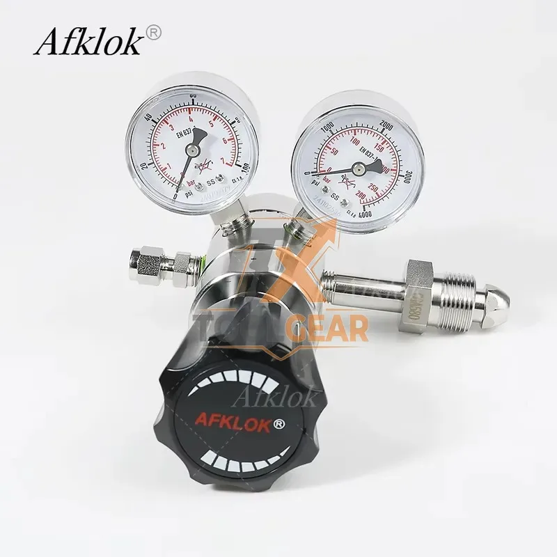 2026hotsale* Air Pressure Regulator Dual Pressure Gauge Stainless Steel Testing Equipment Inlet 4000PSI Industrial
