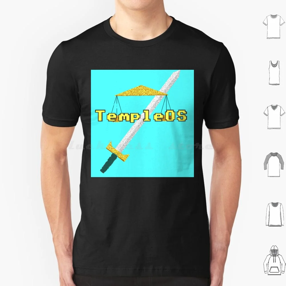 Templeos T Shirt Big Size 100% Cotton Templeos Terry Davis Templeos Text Logo Temple Os Temple Os Templeos Text Terry A Davis