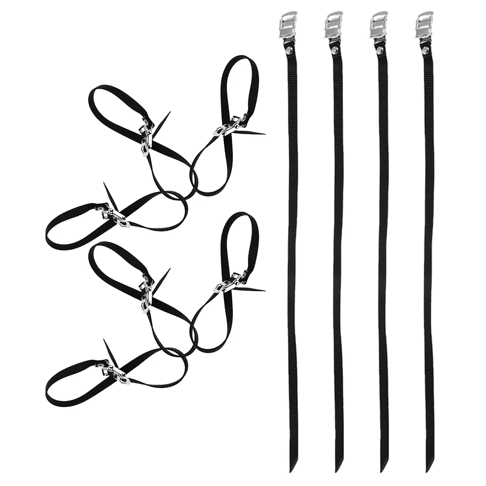 

10pcs Bicycle Pedal Straps Durable Aluminum Antislip Adjustable Universal Bike Footrest Toe Straps For Exercise