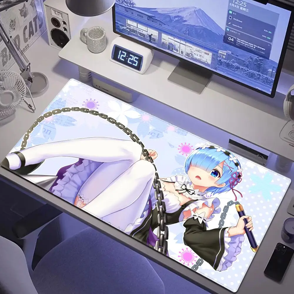 

New Kawaii Wallpaper Anime Re Zero Rem Mousepad Gaming Office Rubber Mouse Pad Gamer Desk Mats Keyboard Pad Decoration Mause Pad