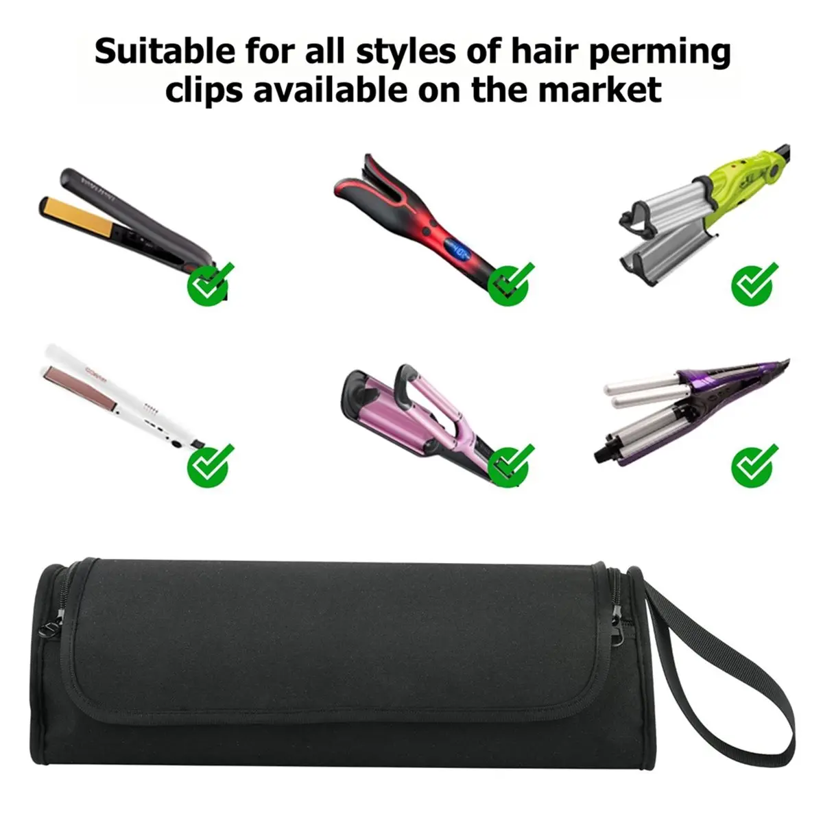 Hair Tools Travel Bag and Heat Resistant Mat for , Curling Iron Case, Portable Hair Dryer Storage Case