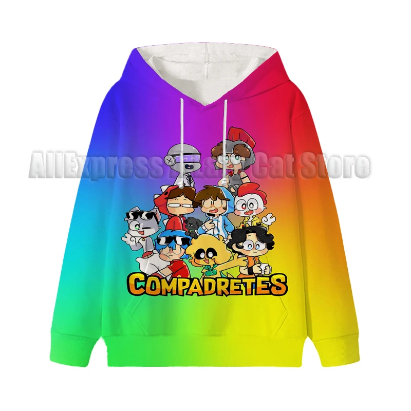 Mikecrack Hoodie Compadretes anak-anak pakaian kartun anak perempuan laki-laki Sweatshirt Manga Hoody atasan kasual bayi