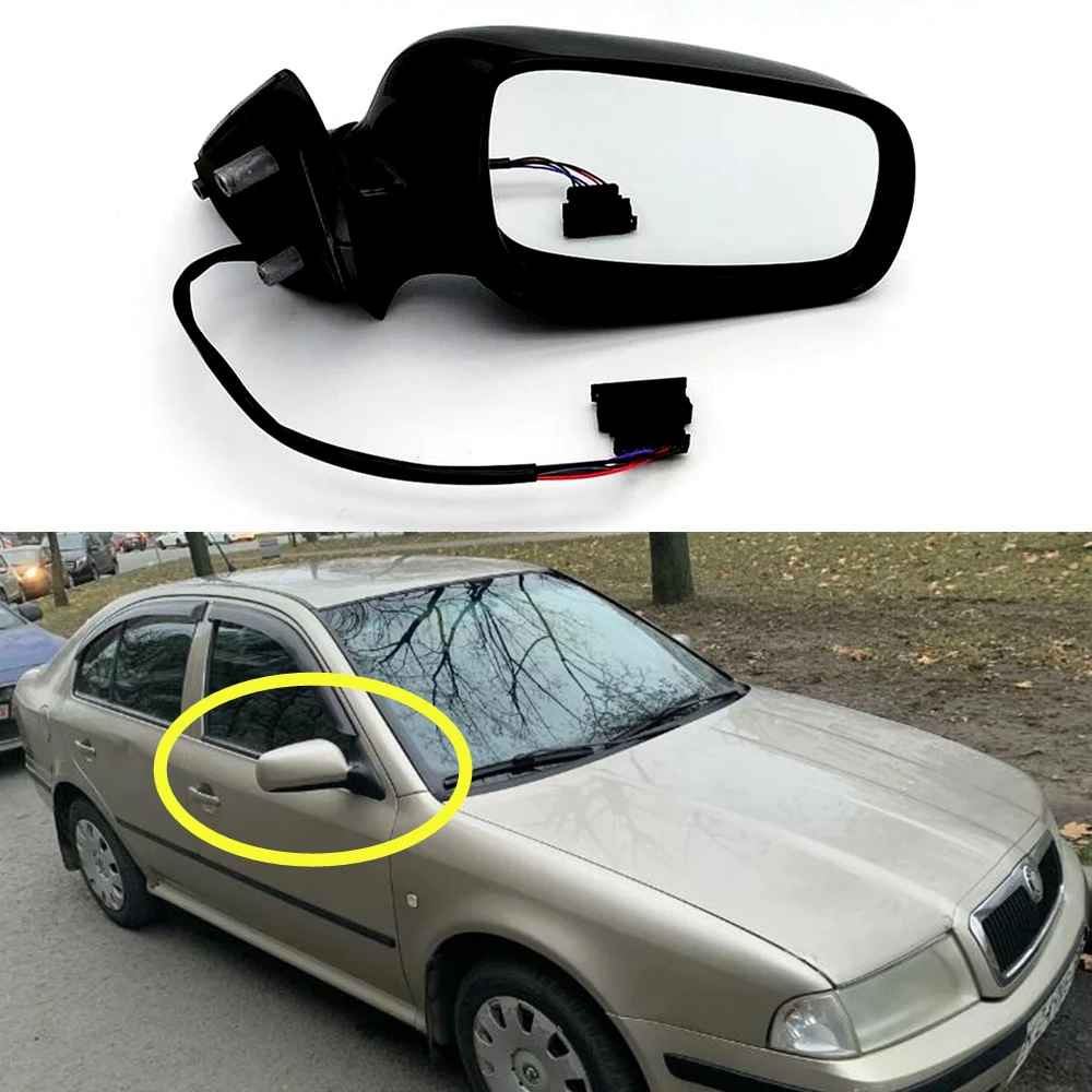 Dla Skoda Octavia A4 MK1 1997 1998 1999 2000 2001 2002 2003-2011 Stylizacja samochodu Podgrzewane elektryczne lusterko boczne tylne Prawa strona