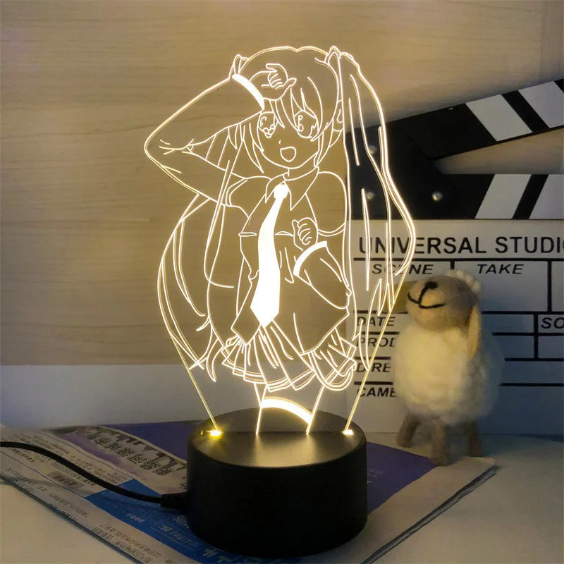 Hatsune Miku Night Light Cartoon LED Children\'s Bedroom Decoration Desktop Ornaments Kids Room Bedside Sleeping Lamp Gifts