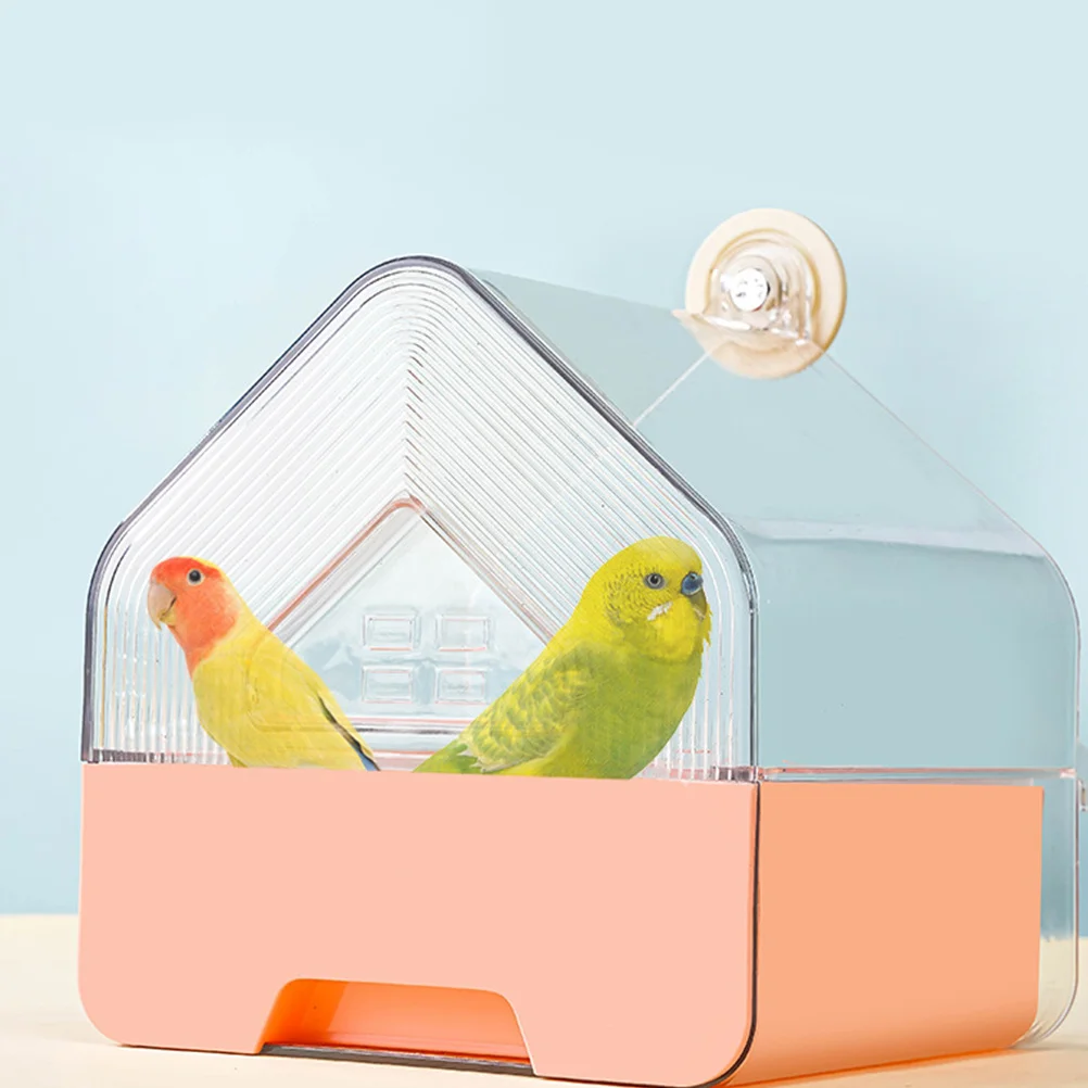 

Parrot Bathing Box Clear External Cage Bathtub with Bottom Drawer for Easy Maintenance Bird Bath Supplies for Small Pets
