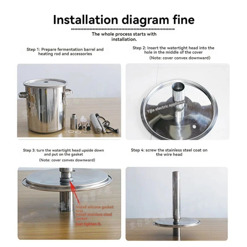Barril de fermentação de temperatura constante barril de vinho fermentador de aço inoxidável aquecimento vinho equipamento de fermentação de frutas