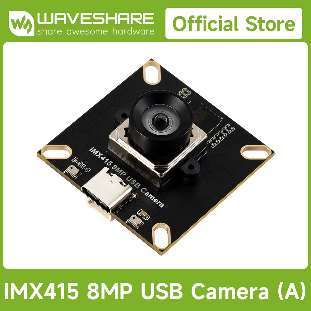 

Waveshare IMX415 8MP High-resolution USB Camera Module, IMX415 Sensor Chip, USB2.0 Port, Onboard Dual Microphones