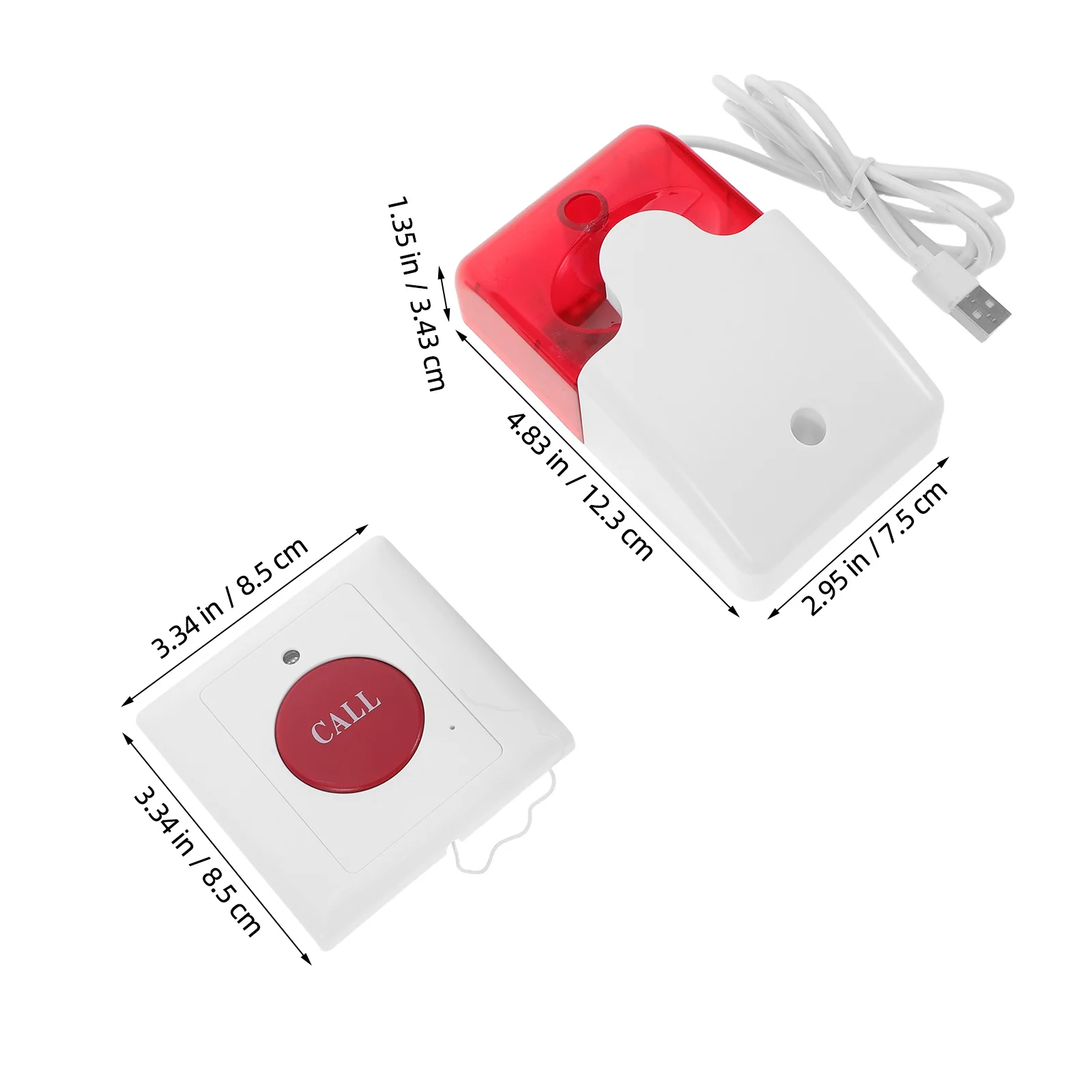 Botão de alarme sem fio para idosos com notificação de luz sonora, campainha de banheiro para idosos