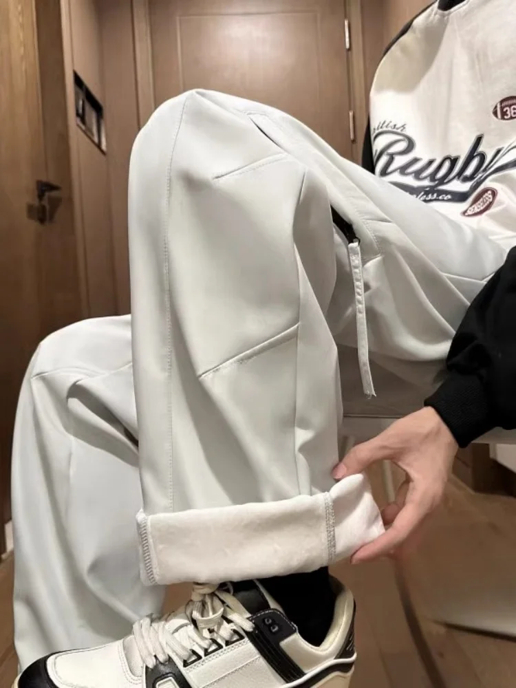 

Утепленные зимние брюки Thiened Fce для мужчин: повседневные, свободные, длинные, американского стиля, из мягкой ткани, защита от холода до -40 градусов, для северо-восточных регионов зимой