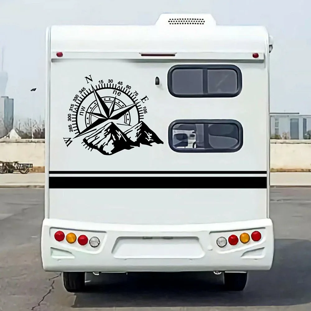 ملصقات السيارات ذاتية اللصق جبل كبير الفينيل سيارة بونيه ملصقات جانبية فان ملصق مائي قافلة التخييم لشاحنة جيب SUV شاحنة التخييم #4
