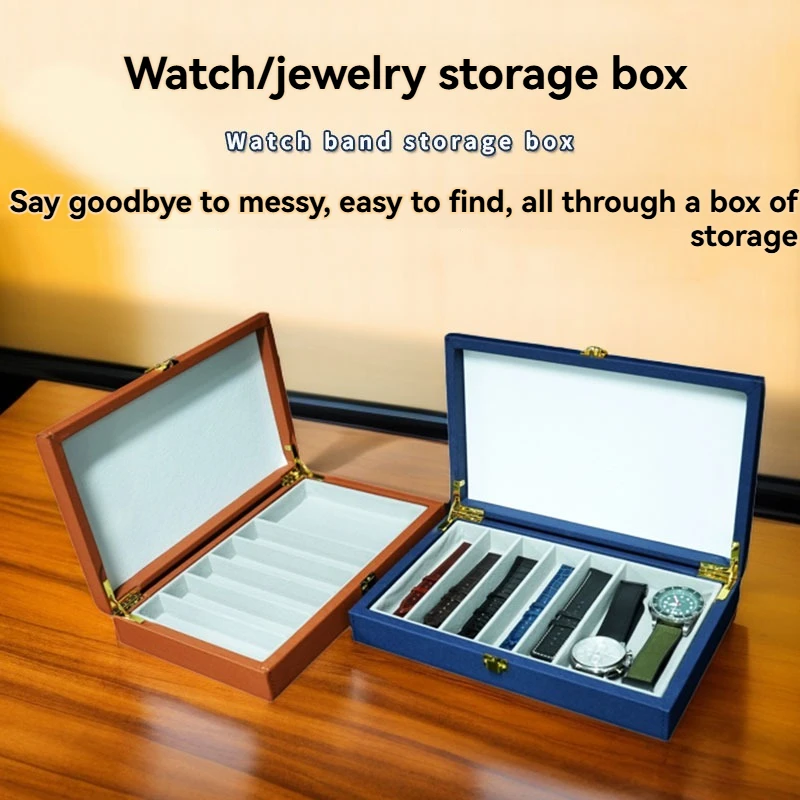 

Watch Band Storage Box / Jewelry Box -Earrings Necklace Ear Studs Holder, Soft Velvet Lining, Jewelry Organizer for Bracelets