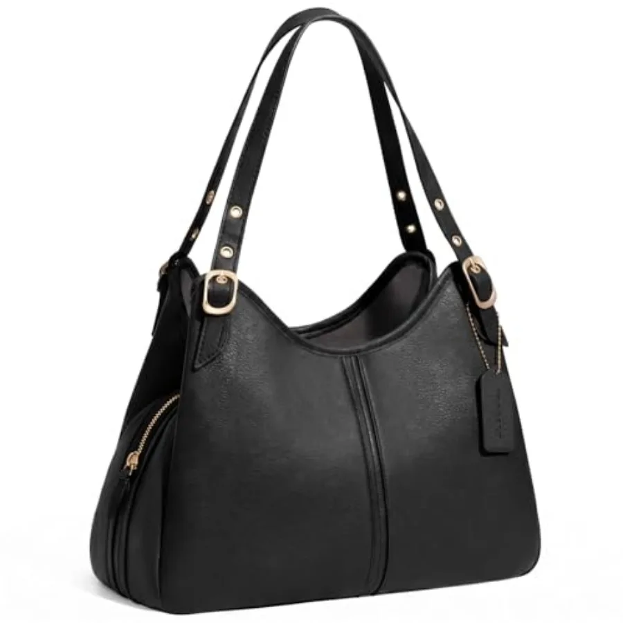 

TOPEAST Vintage Hobo Handbag for Women, Soft Leather Shoulder Bag, Slouchy Crescent Purse with Large Capacity Everyday Tote