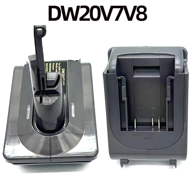 Compatible for Dw 20V Lithium-ion Batteries Vacuum Cleaner Adapter for Dyson V7 V8 Animal Absolute Series Stick Handheld Vacuums