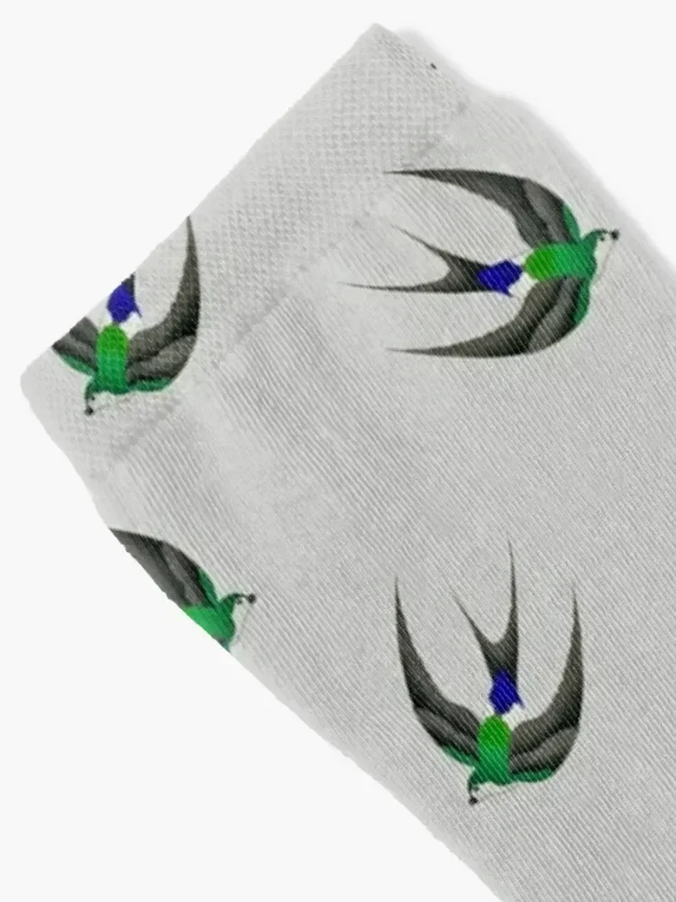 Violet-Green Swallow Socks anime floor football Women Socks Men's