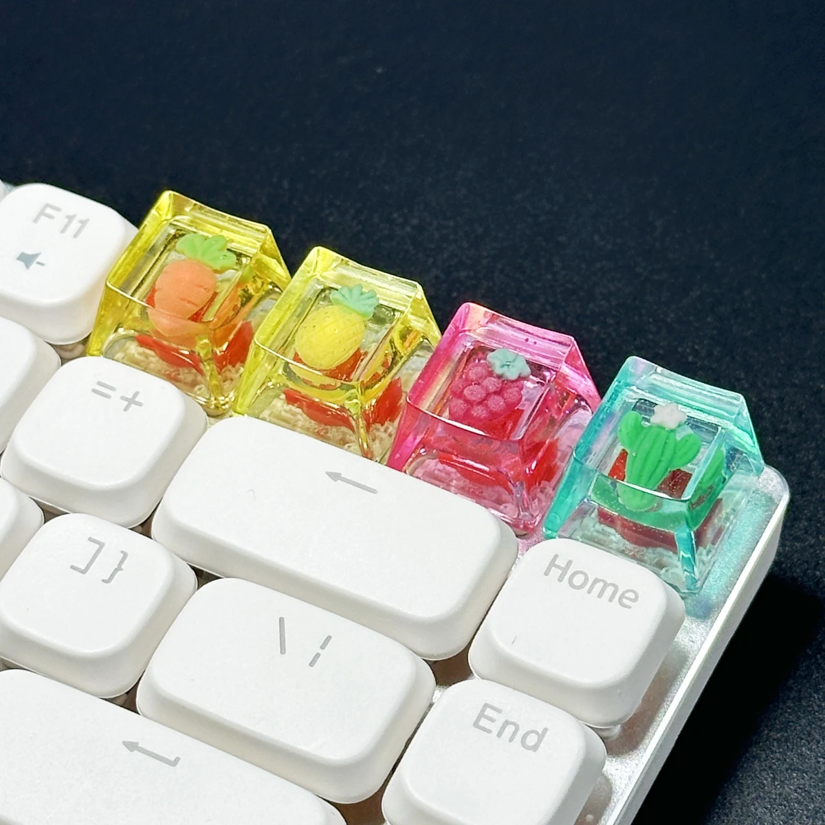 Fruit Customized Keycaps Transparent Grapes Key caps DIY Handmade Personalized Mechanical Keyboard Dedicated PBT Keycap