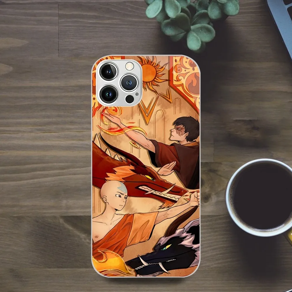 Cartoon Avatar The Last Airbender Phone Case For iphone Tempered Glass 13 12 11 14 X XS XR Pro Mini MAX Plus Cover