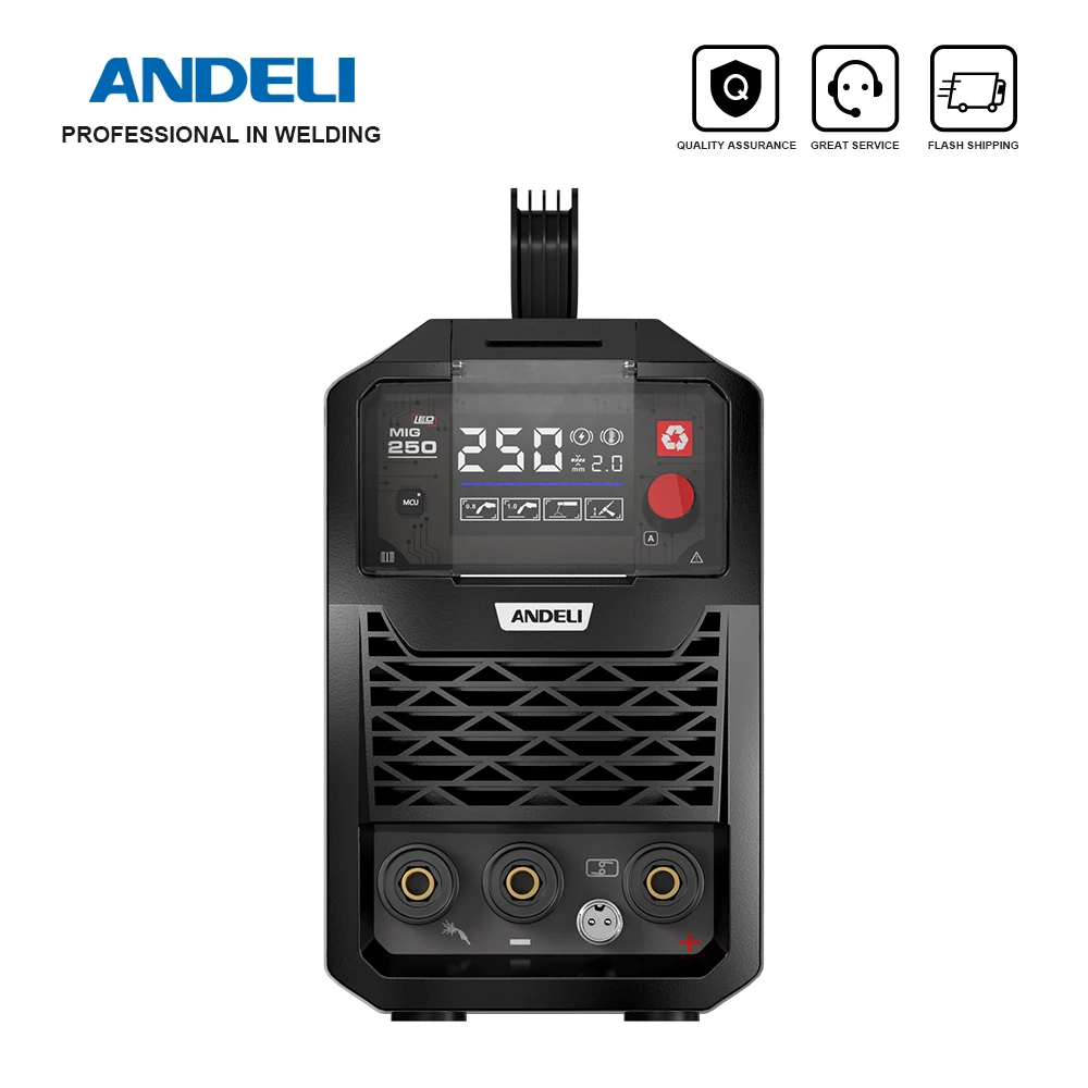 ANDELI 3 in 1 MIG Welding Machine MIG/LIFT TIG/Stick IGBT Inverter Semi-Automatic Welding Machine Gasless MIG Welders for Home