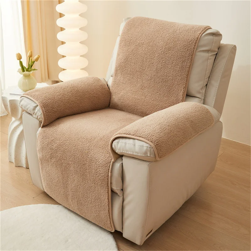 Lamb Plush Recliner Sofa Cover Non-Slip Armchair Cover Super Soft Sofa Cushion Relax Chair Slipcover Funda Sillon Reclinable