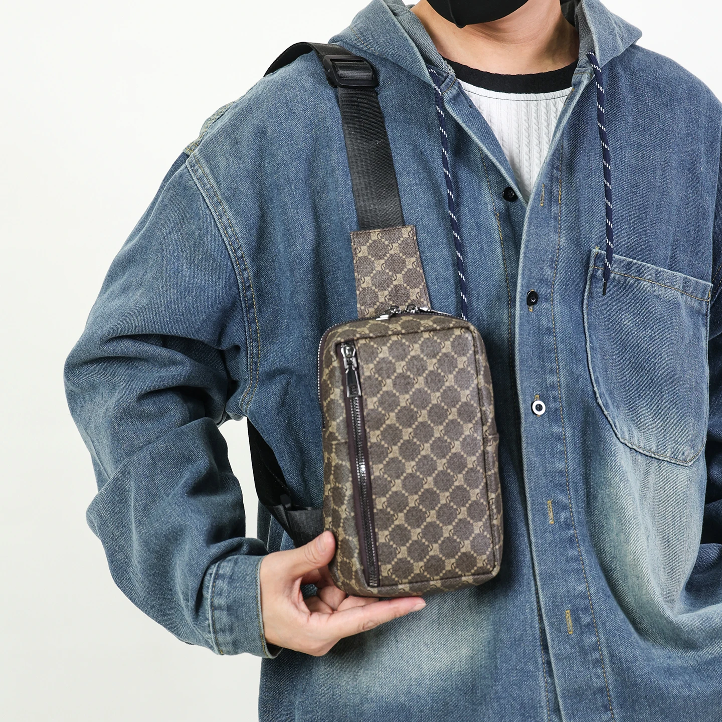 حقيبة كتف عصرية للرجال لقصر النظر الشيخوخي حقيبة كتف من البولي يوريثان حقيبة كروس حقيبة صدر للرجال باندولرا هومبر غانغنافيكا أنرجولكا #3