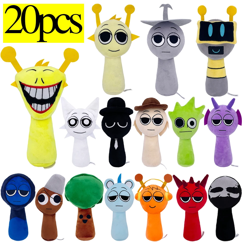 1-20pcs Sprunki Plush Toys Incredibox Plush Doll Sprunki Game Cartoon Pillow Kids Birthday Gifts Stuffed Dolls Christmas Gift