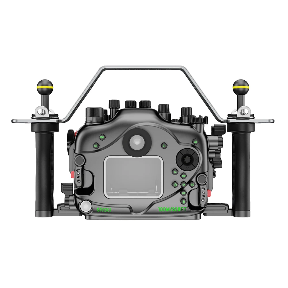 Seafrogs-防水アルミニウム合金カメラケース,ダイビングハウジング,新しいデザイン,sony a1,100m