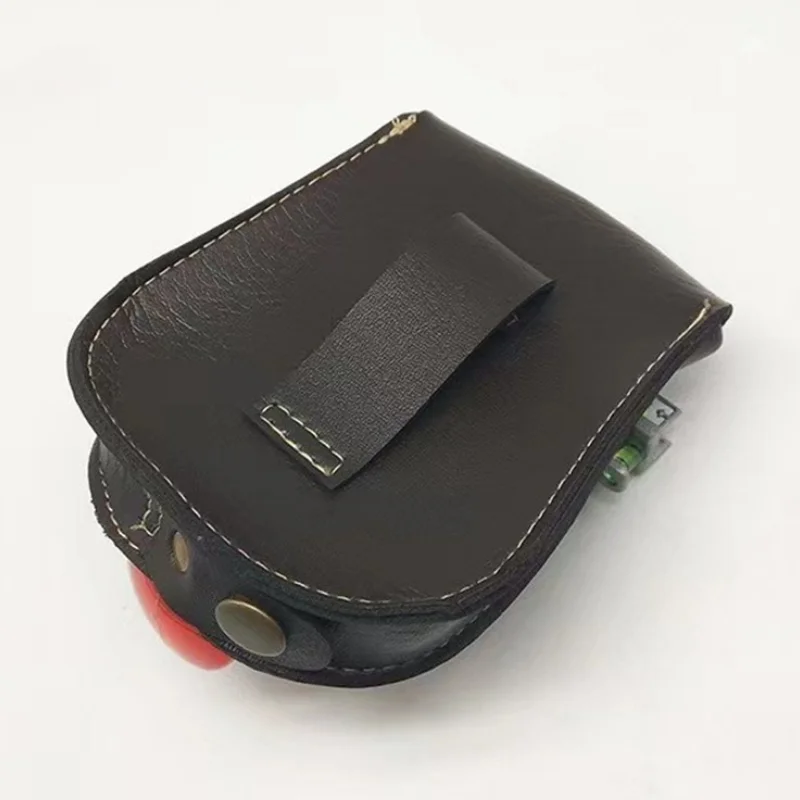 Schwarz/braune Schleuder-Stahlkugel-Aufbewahrungstasche, handgefertigtes Leder, multifunktionale magnetische Saugkraft, integrierte Hüfttasche – Detail 4