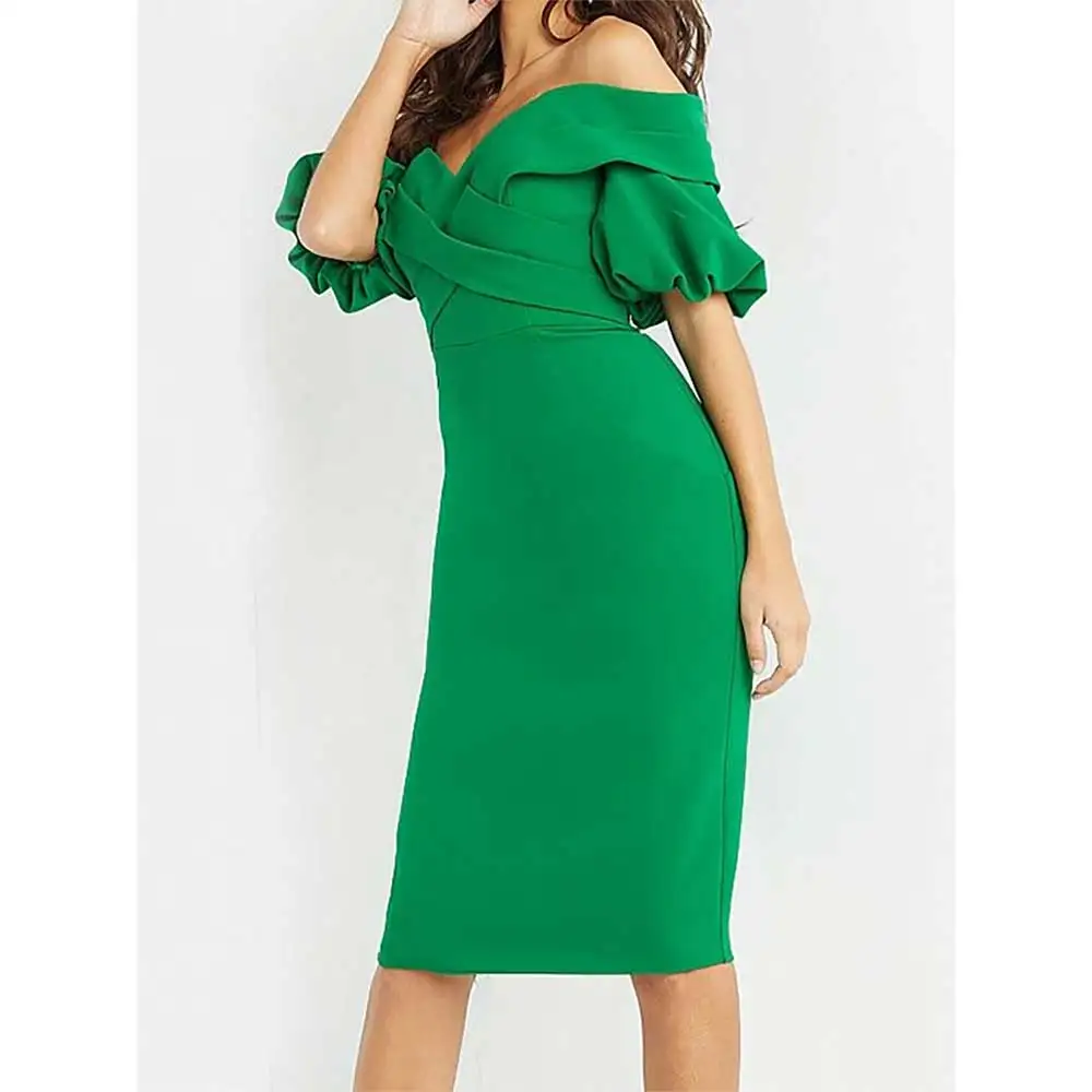 Abendkleid, kurzärmelig, knielang, plissiert, rückenfrei, für Cocktailpartys, Abschlussball, herzförmiger Ausschnitt, elegante formelle Kleider